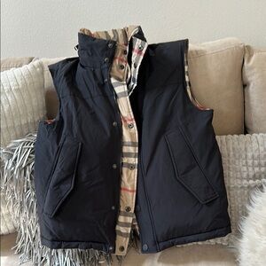Men’s Burberry Reversible Black and Plaid Vest